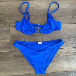 Xhilaration electric blue underwire bikini set